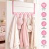 Pink Metal Hook Rack 5 Hooks Pink Bow Hooks Coquettish Over The Door Hooks  Bedroom Decor