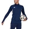 adidas Logo Print Striped Trim Half-Zip Training Long Sleeve T-Shirt Men Tops Navy-Blue HA6270