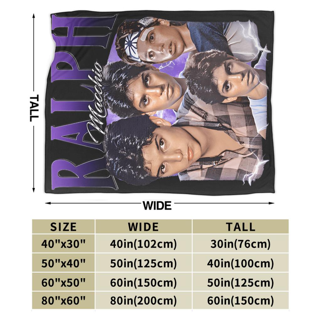 Ralph Macchio Blanket  Warm Soft Street Trend Plush Throw Blanket For Child Outdoor Flannel Bedspread Bed Cover