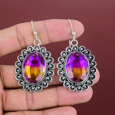 Orecchini Ametrina Sfaccettata Orecchino Pietra Preziosa Naturale Gioiello Incredibile Orecchino in Argento Sterling 925 Gioiello Fatto a Mano Orecchino Pendente Regali Per Lei