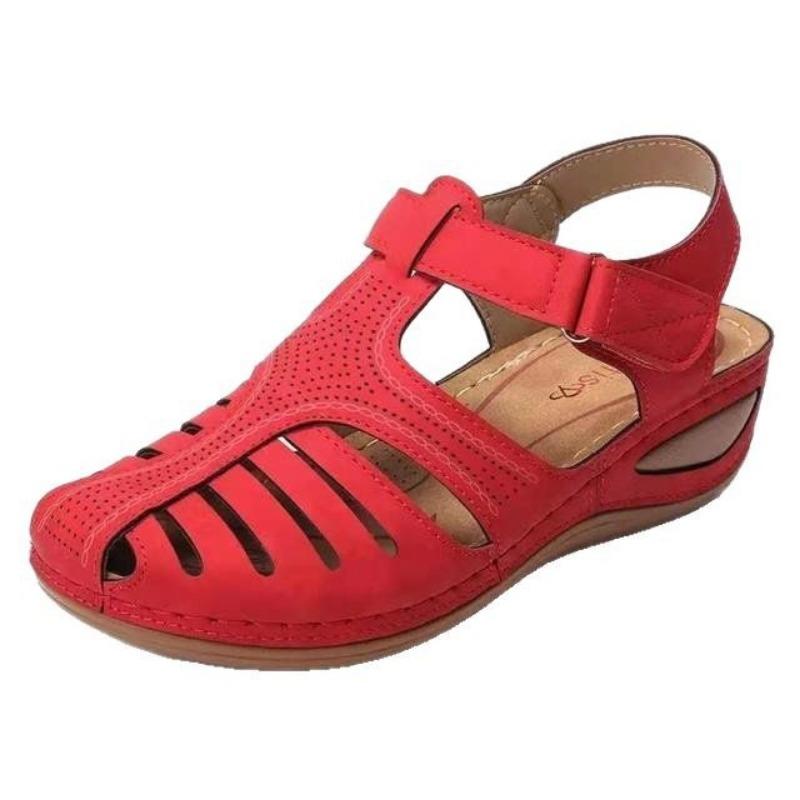 Large Size Retro Bag Head Sandals Women's Summer New Hole Shoes Thick-soled Round Head Wedge Heel Octopus Sandals