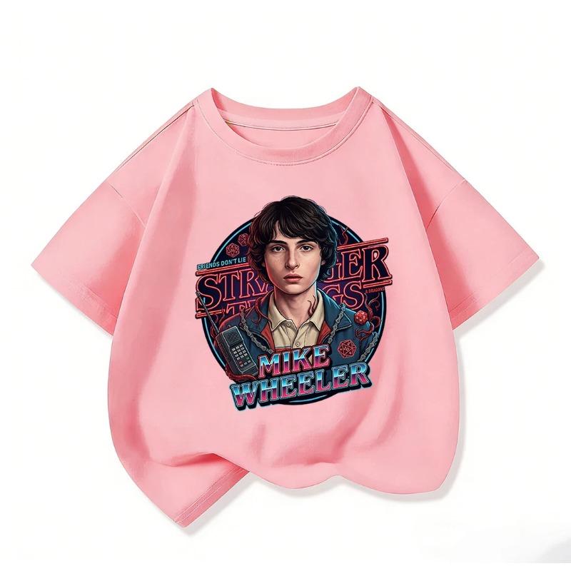 Fashionable Children's T-shirt with a Stylish 'Stranger Things' Pattern, Cool Street Style, Summer Casual Wear