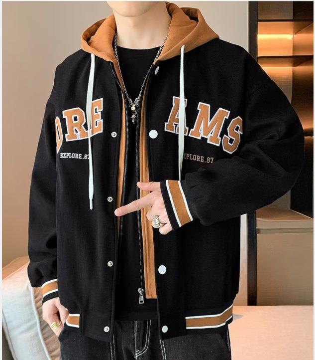 Trendy Japanese-Style Long-Sleeve Hooded Jacket for Men - Autumn/Winter All-Match Fashion