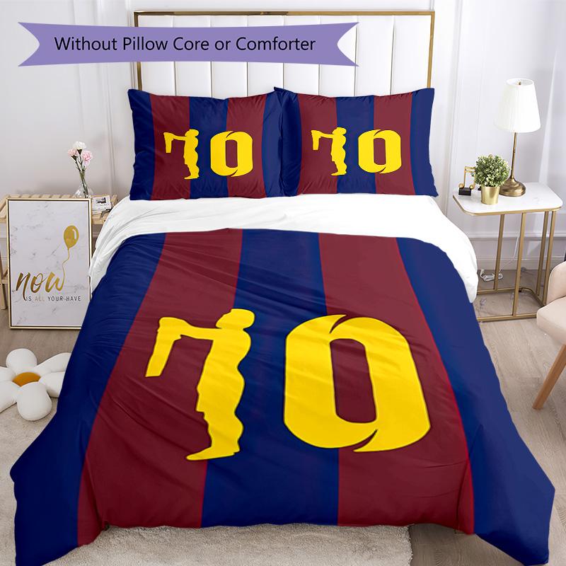 Number Football Bedding Set Breathable Duvet Cover with Pillowcases Decorative Bed Linen for Bedroom Home Decoration Birthday Gift