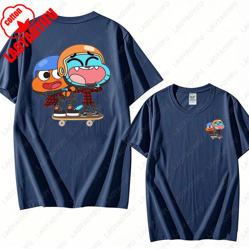 The Amazing World of Gumball Graphic T-shirt Funny Cartoon Anime Tshirt Unisex Cotton Top Cute Preppy Trendy Sweater Clothes Tee