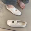 Light-colored French Gentle Wind Flat Shoes Crossed Ballet Single Shoes Women's Round Head One Pedal Mary Jane Shoes