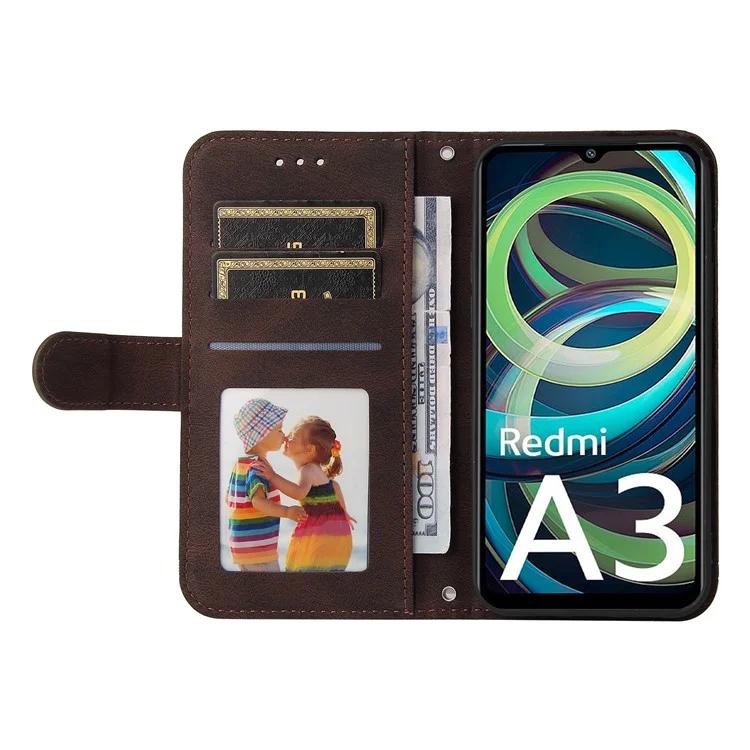 Pro Xiaomi Redmi A3 / Poco C61 4G pouzdro PU kožený kryt peněženky na telefon se stojánkem