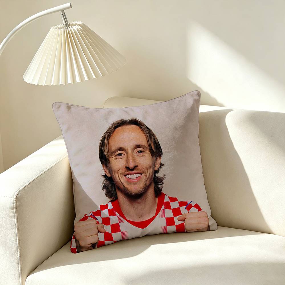 Lluka Modric Football Player Pillow Case Square Doublesided Sofa Cushion Cover Bedroom Bedside Pillow