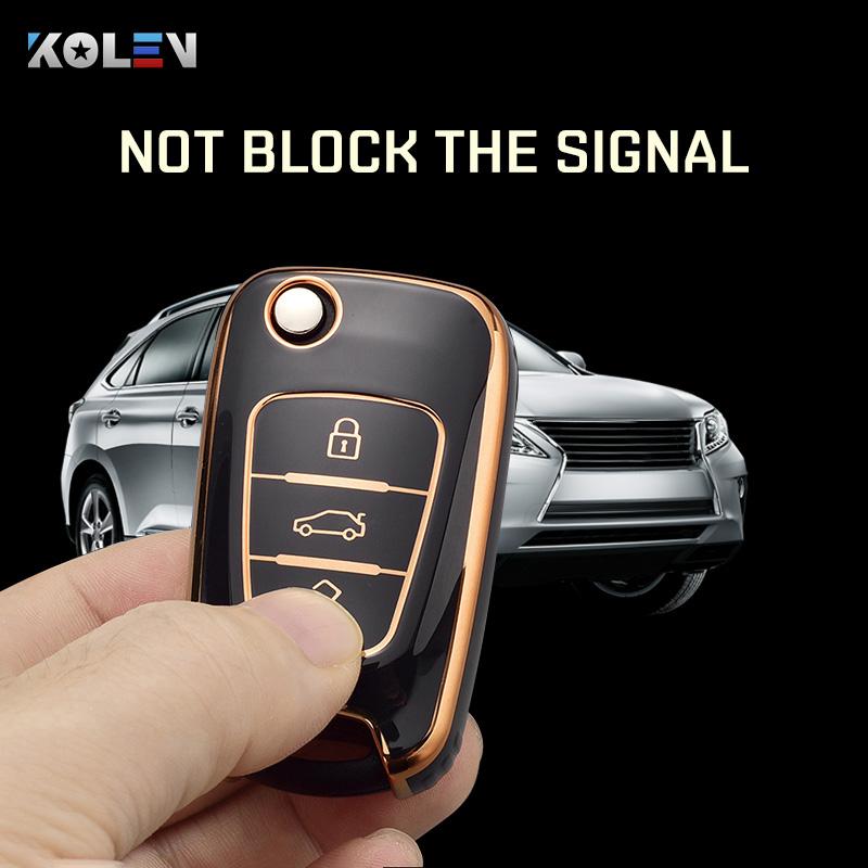 Fashion Tpu Car Flip Key Case Cover Shell For Kia Rio 3 Soul Optima Ceed K2 Cerato Sportage For Hyundai Elantra Accent I20 Ix35