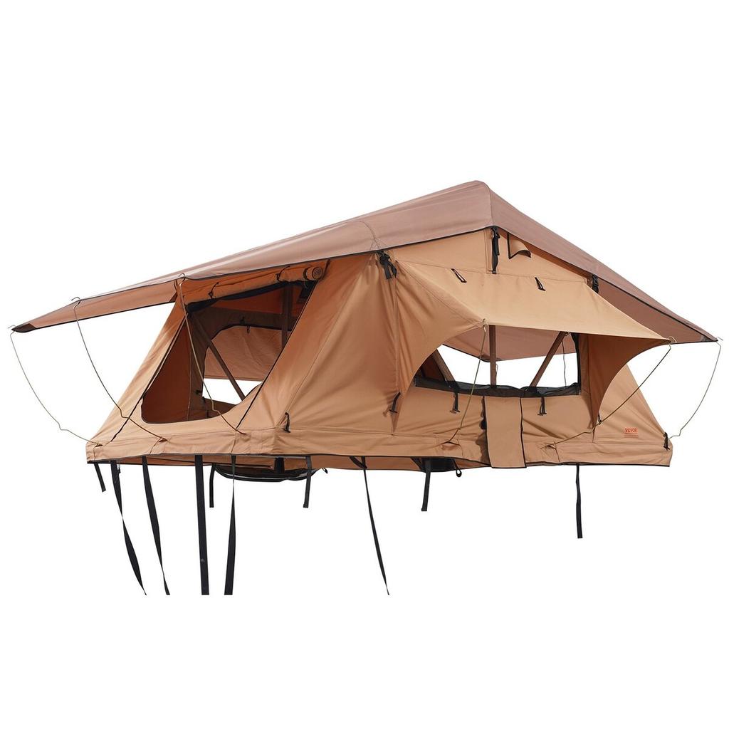 Rooftop Tent Hard Shell 2-3 Person Waterproof for Jeep SUV Truck w/ Ladder