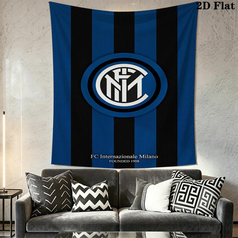 Inter Milan Logo Wallpaper Bedding 1 Duvet Cover 2 Pillowcase Without Core Soft And Comfortable Duvet Cover And Pillowcase