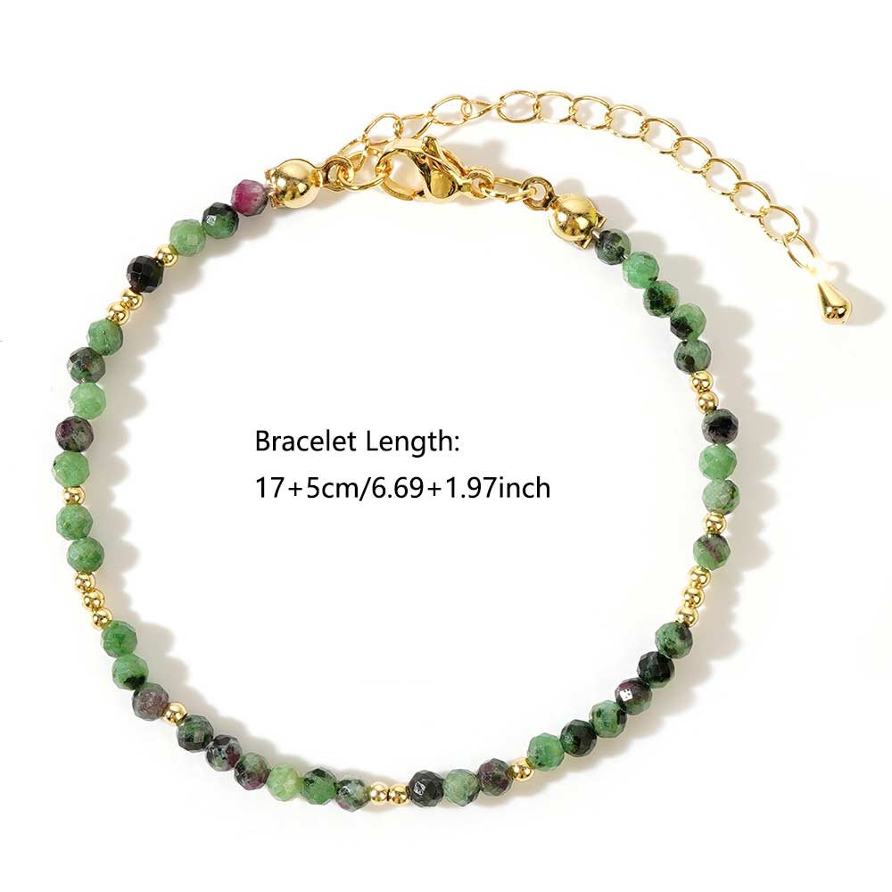 1pc 3mm Bohemian Natural Stone Amethyst Pink Crystal Faceted Beads Brass Beads Bracelet for Women Jewelry