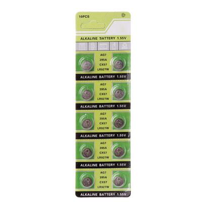 10 PCS Bateria Alcalina AG7 1.55 V Botão Célula tipo Moeda Baterias de Relógio LR927 LR57 SR927W 399 GR927 395A