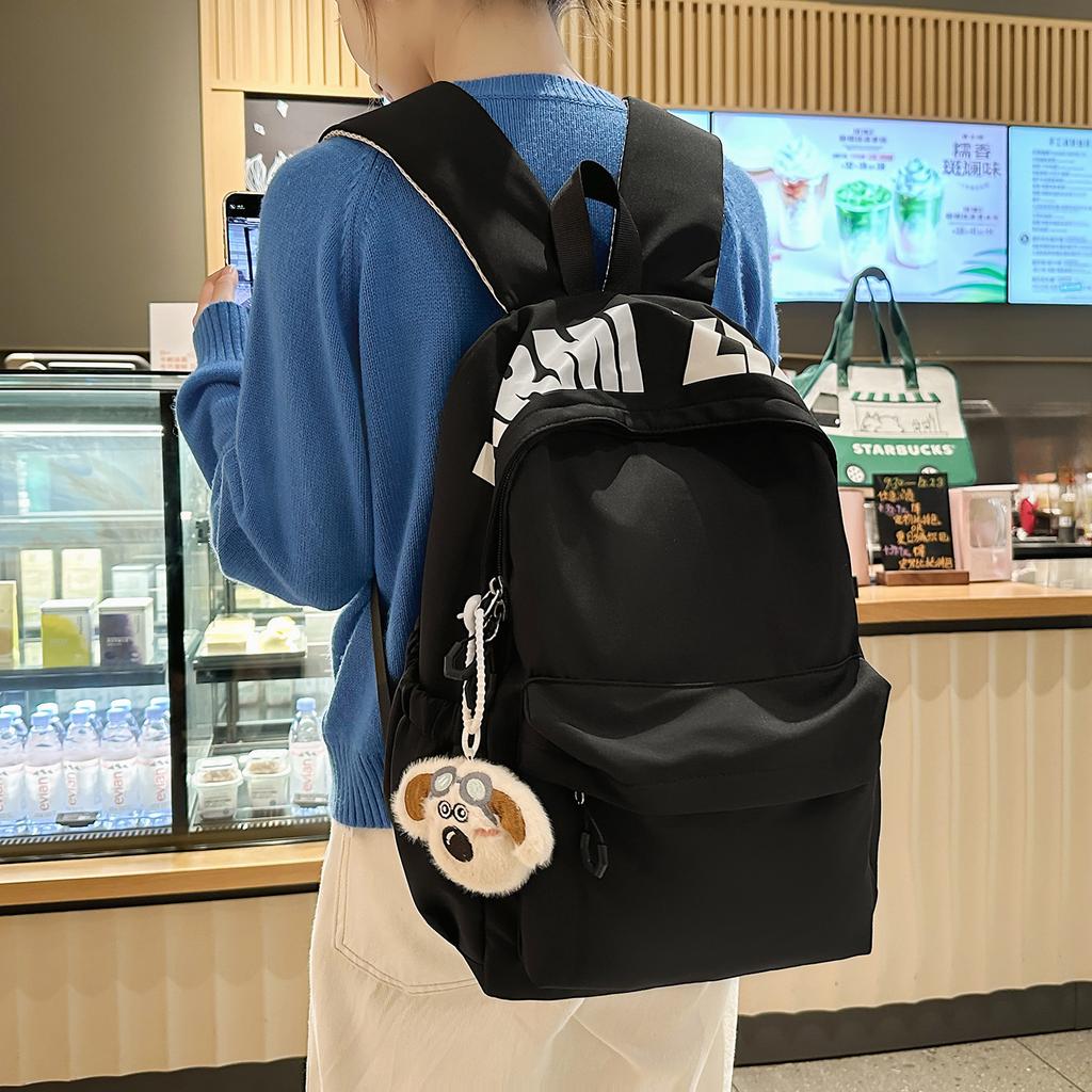 Schoolbag female Korean version large capacity backpack junior high school student bag leisure alphabet travel backpack versatile computer bag
