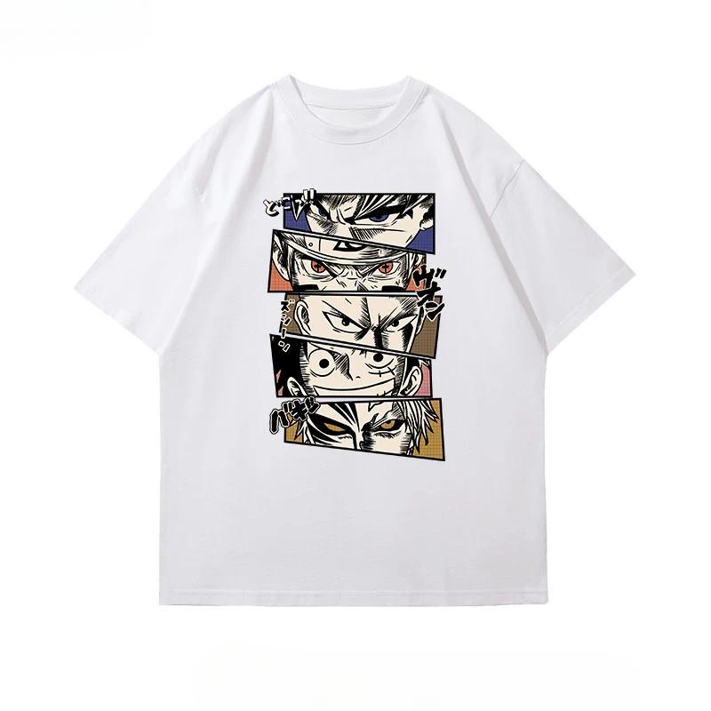 Popular Anime T-Shirt Unisex's Trend Saiyan ONE PIECE Naruto Japanese Cotton T-Shirt Short Sleeve Fashion Casual Summer Unisex's Top