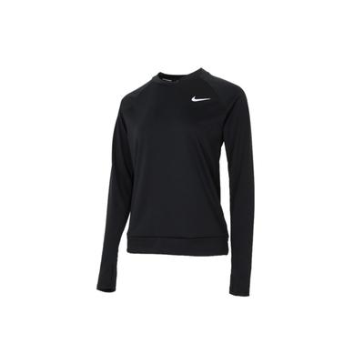 Casual Sport Manga Longa Gola Redonda Moletom Feminino Tops Preto CU3271-010