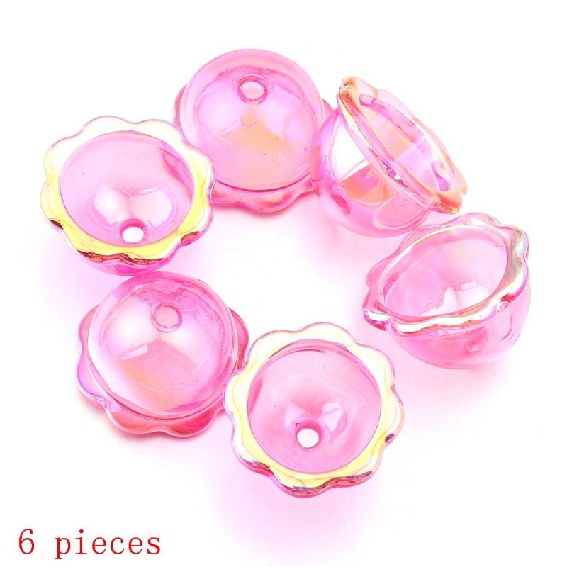 DIY Keychain Jewelry 6 24Pcs Transparent Wind Bell Acrylic Beads Multiple Sizes for Bracelet Necklace Hanging Decoration