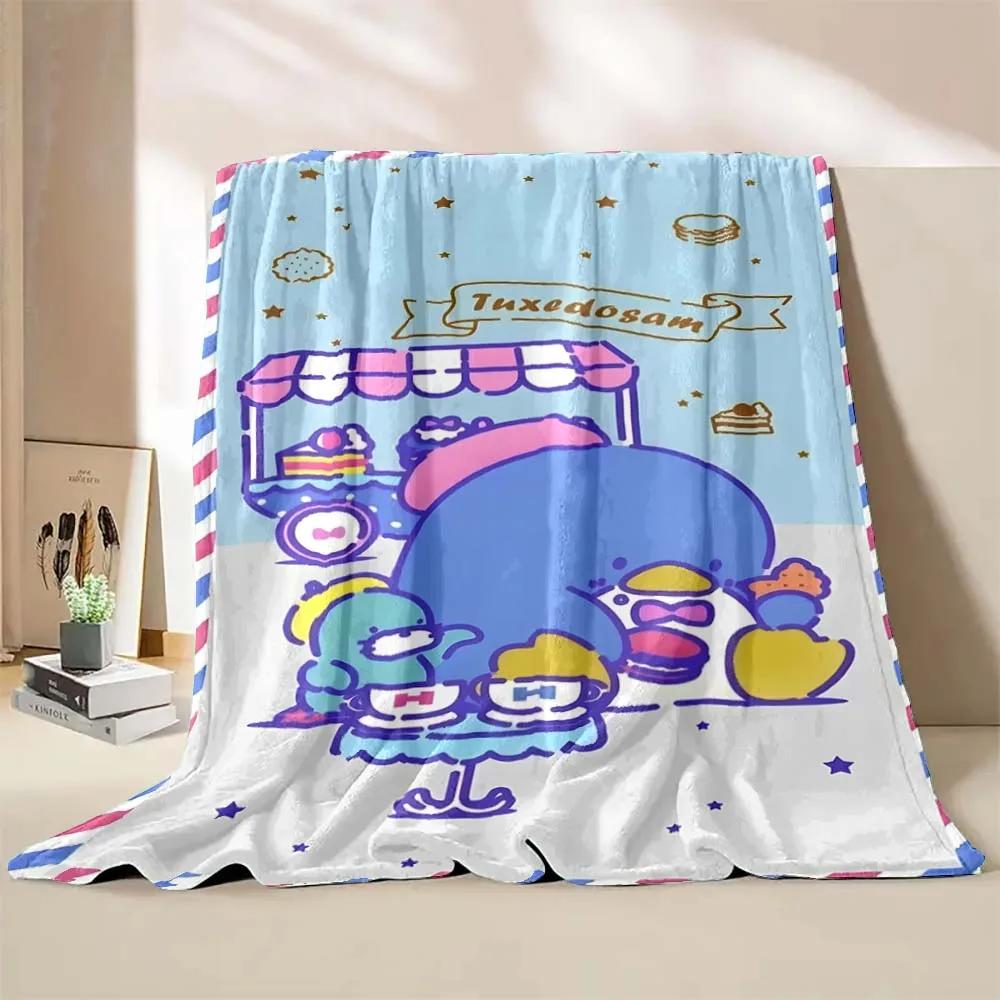 Cartoon Penguin Tuxedo Sam Blanket Soft Fluffy Children Adults Plush Summer Quilt Girl Bedspread Throw Blanket for Sofa Bed
