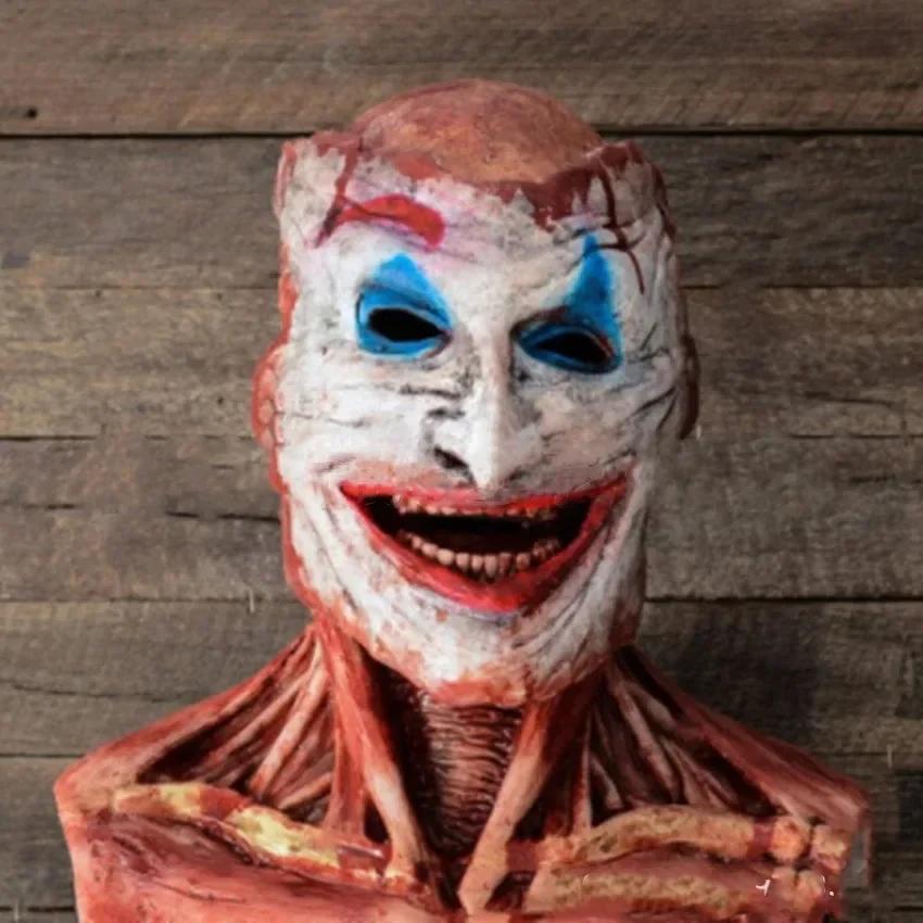 Halloween Latex Mask Skull Mask Horror Decoration Full Head  Helmet Movable Jaw Masque Gifts Party Costume Exorcist Scary Mask