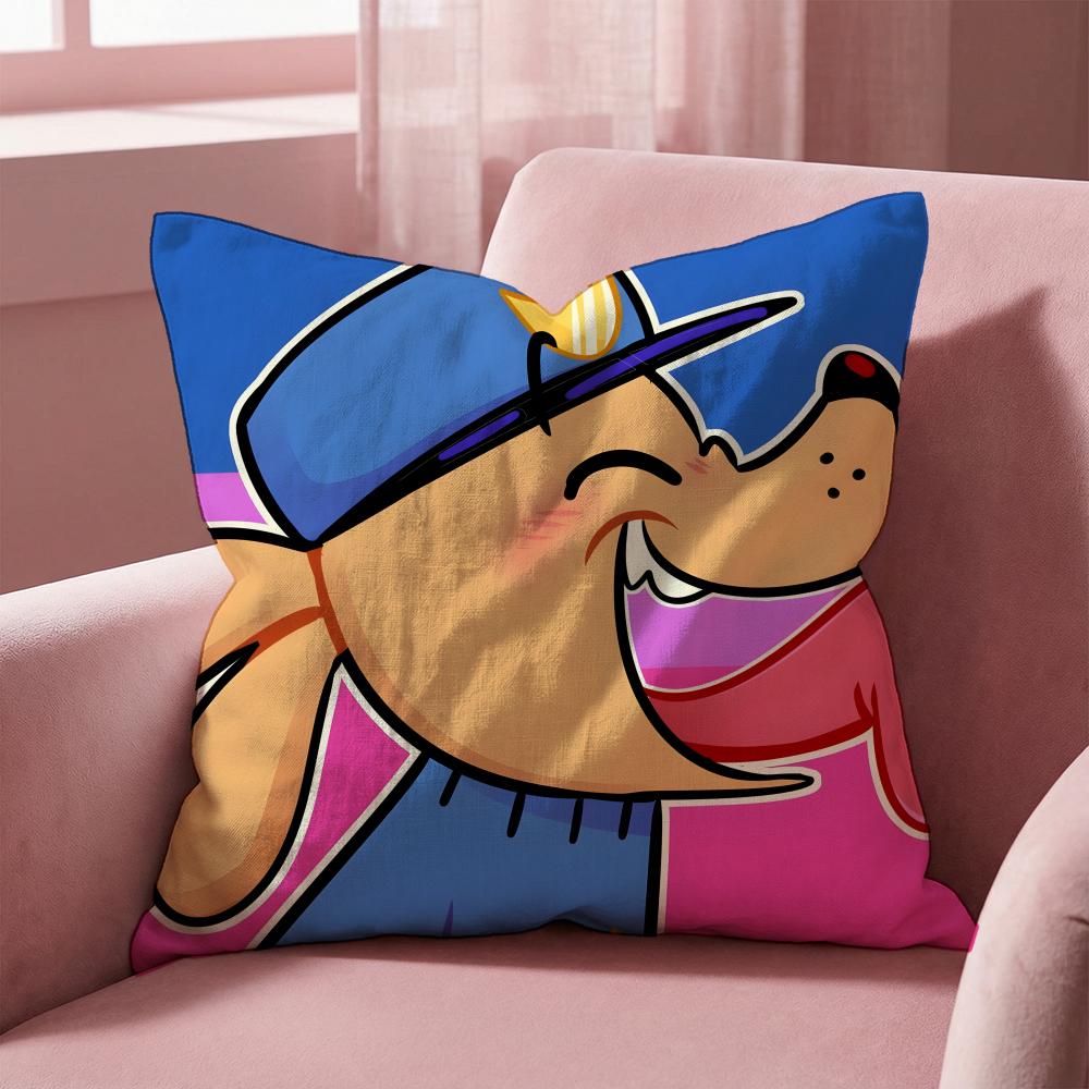 D-Dogman CARTOON Cushion Cover Multi-Scene Pillow Cover for Home & Car - Reversible, Soft & Durable for Daily Use