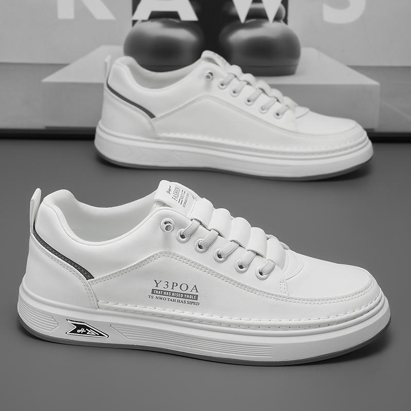 2026 Cool Men Shoes Leather Casual Sneakers Breathable Walking Slip On Platform Shoes Male Flats Rubber Sole Shoes