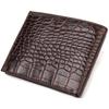 Stylowy portfel męski wykonany z prawdziwej skóry teksturowanej z wytłoczeniem krokodyla CANPELLINI 21777 Brązowy