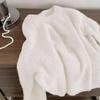 Milk Fufu Soft Waxy Solid Color Versatile Crew Neck Sweater Women's Autumn and Winter Thick Lazy Wind Loose Inside Knitted Sweater Top