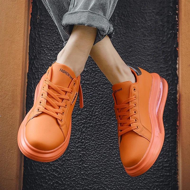 Fashion Platform Sneakers for Men Casual Shoes New Soft Comfortable Pu Leather Shoes Trend Brand Flats Casual Shoes for Man Tenis New