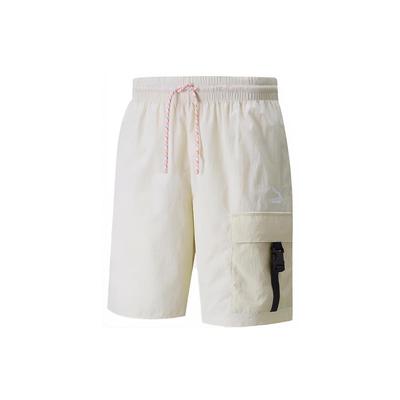 Contrast Button Pocket Drawstring Shorts Men Bottoms White 535407-65
