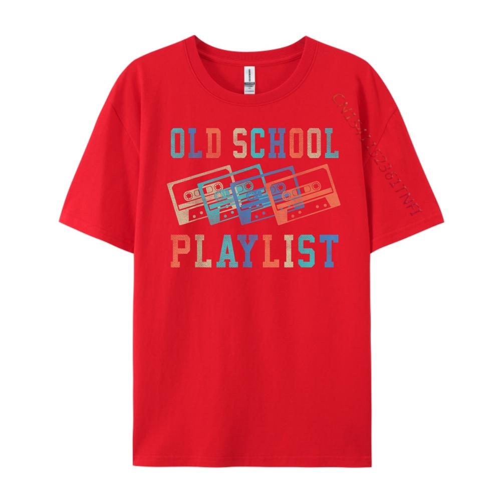 Old School Playlist Rock Cassette Tape Music Old School Band Unisex T Shirts High Quality Mens Clothes Casual