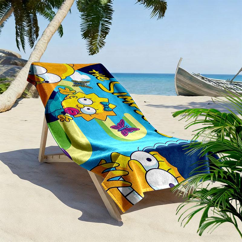 The Simpsons Poster Print Beach Towel, Large Soft Quick Dry Towel for Beach Camping Swimming