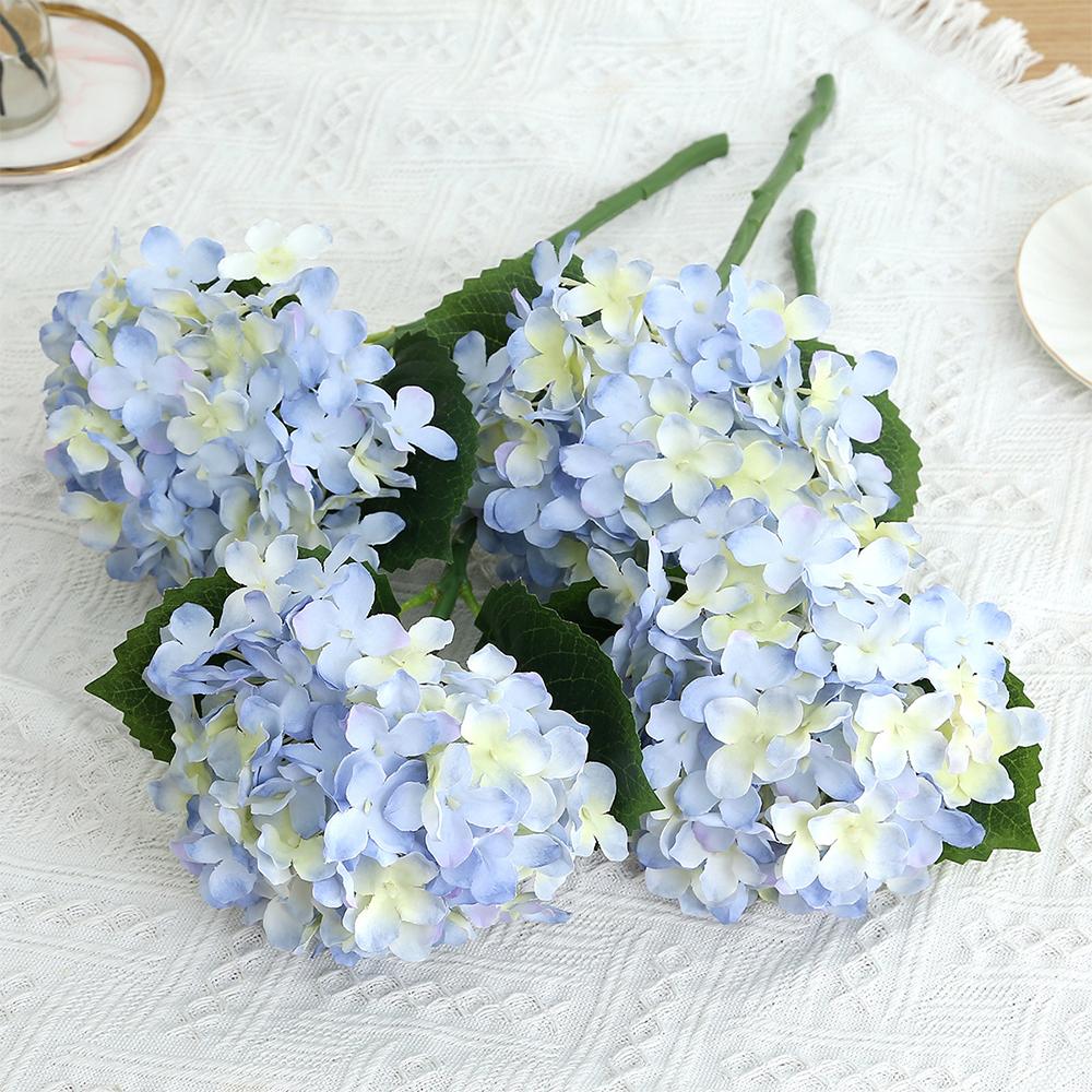 4pcs Hydrangea Artificial Flowers, 14In Realistic Hydrangea Flowers Bouquet Hydrangea Flowers Wedding Party Office Home Decor