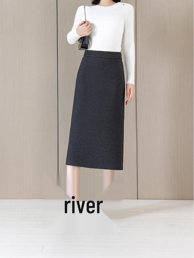 Women's High Waist Loose Midi A-line Skirt - Fashionable & Slimming, 2025 Autumn/Winter Collection