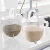 Rice Washer Kitchen Colanders Strainer Bowl With Lid Multifunctional Plastic Washer Rice Washing Kitchen Tools
