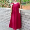 Summer Women's Plus Size Dress Loose Round Neck Floral Dress Soft Skin-friendly Breathable Long Dress