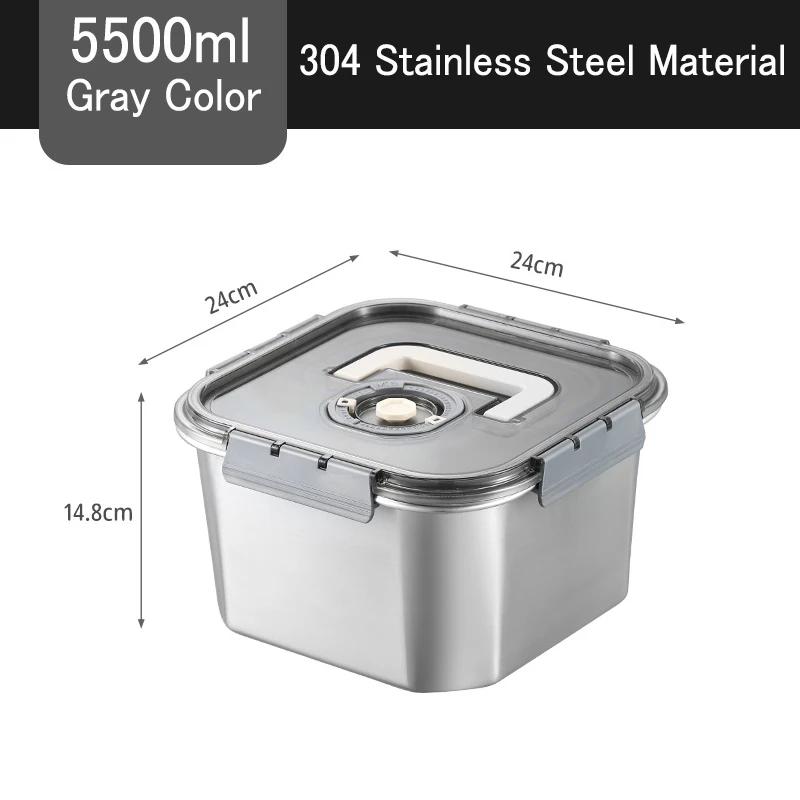 Stainless Steel Food Storage Box Thickened Square Plate Portable Side Dish Container Freshing Lunch Box with Carrying Handle