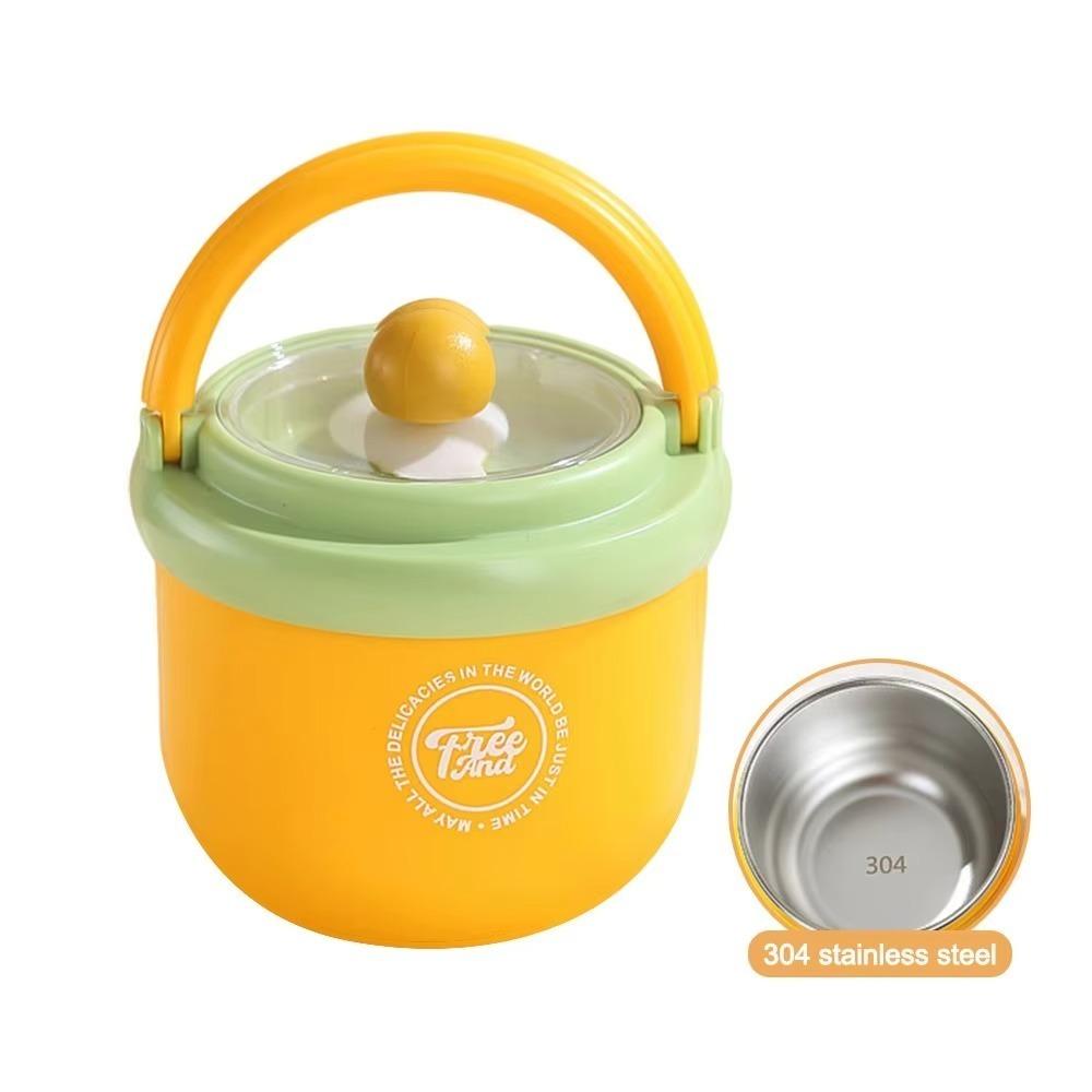 500/600ml Soup Cup Stainless Steel Sealed Bowl Milk Containers  For Breakfast Oat Milk Fruit Salad