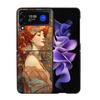 Exquisite Loish Style Blumen Handyhülle für Damen für Samsung Z Flip 7 6 5G Galaxy Z Flip4 Z Flip5 Z Flip3 Coque Schwarzes Hartes PC Sh