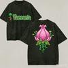 Vintage Washed Terraria Game Graphic Women T-shirt O Neck Short Sleeve Tee Summer Casual Streetwear Cotton Tops Gift