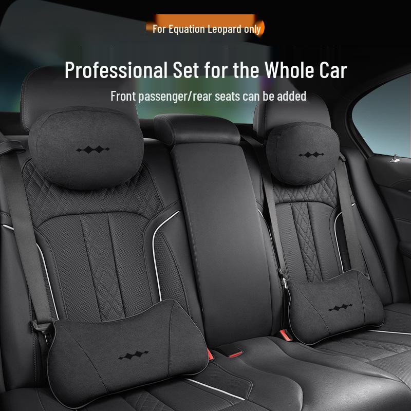 Leopard 5 & 8 Neck & Lumbar Support Cushion - Yacht Velvet Headrest for Car Interior Comfort & Style