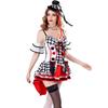 M-XL Black and White Plaid Female Clown Clothing, Adult Clothing, Sub-code New Halloween Clothes, Performance Costumes