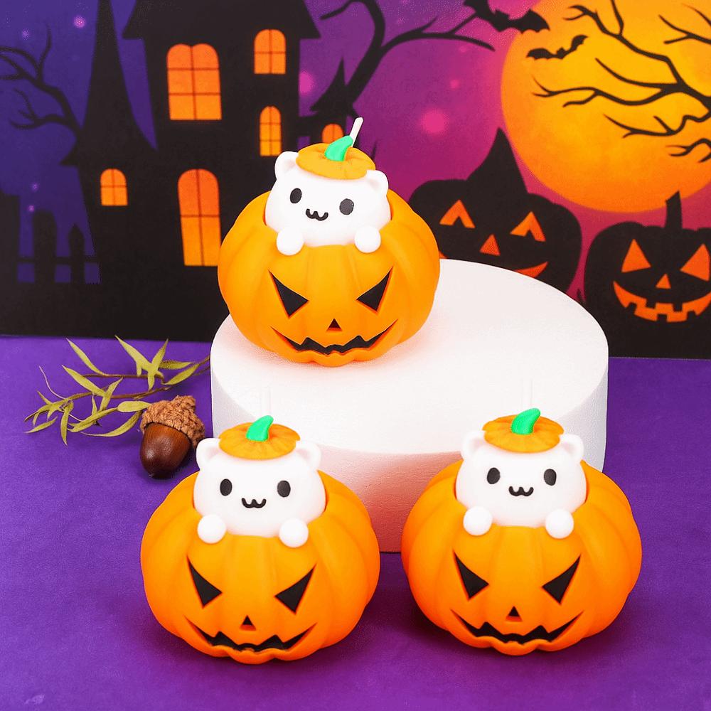 Exquisite Toy Figures Cute Miniature Sculpture Funny 3D Printed Pumpkin Cat Statue  Party