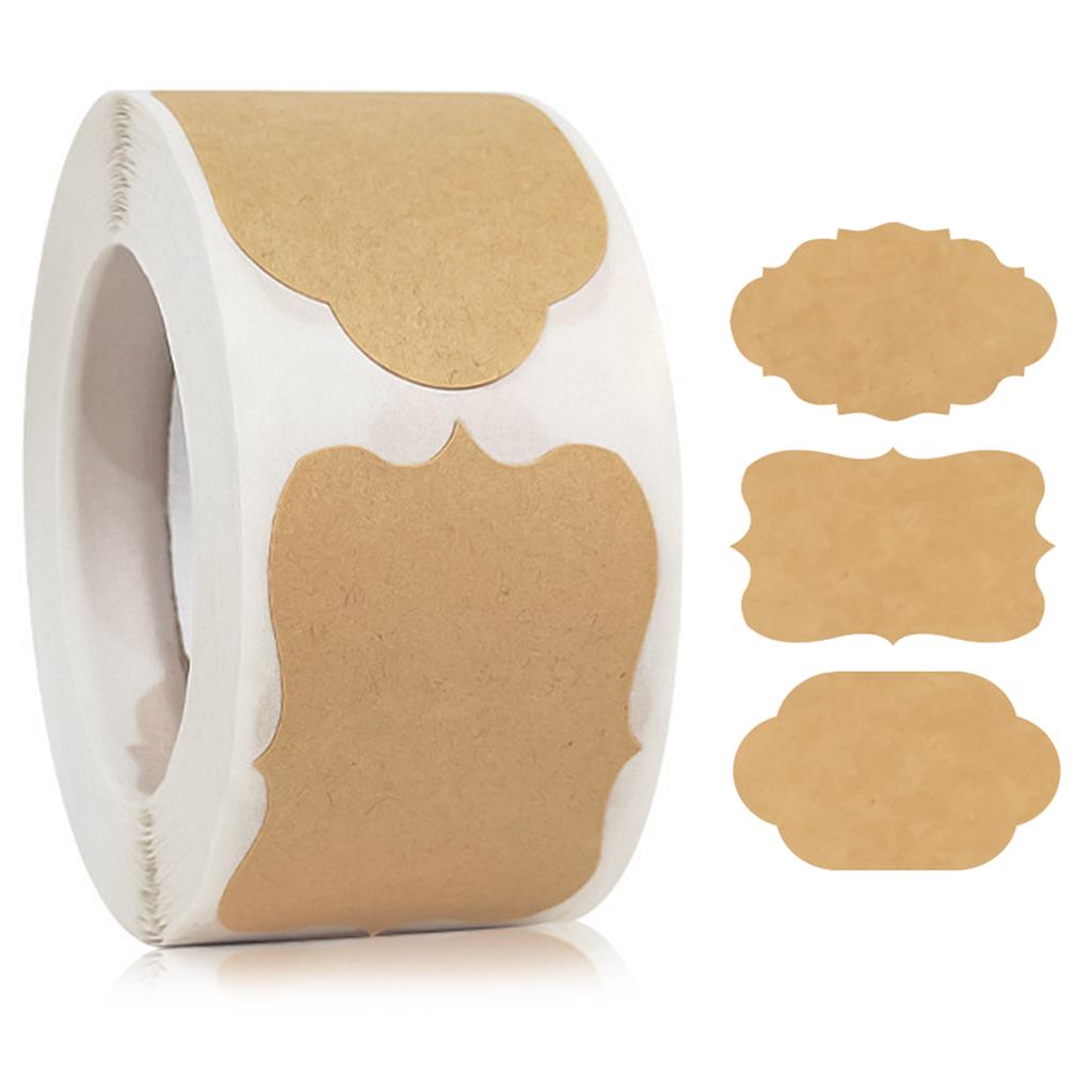 250Pcs Self-Adhesive Kraft Tags Sticker Self-Adhesive Customize Holiday Present Stickers for Jars Christmas Gift Name Tags