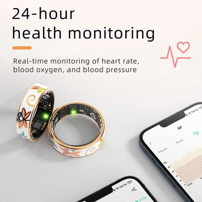 R18 Kolorowe Emalie Moda Kobiety Smart Pierścień Damski Stal Nierdzewna Inteligentny Pierścionek na Palec Pani Wodoodporny IP68 Tracker Fitness
