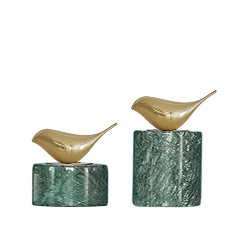New Chinese and American Bird Ornaments, Handicraft Decoration, Marble Base, Home Modern Model Room, Nordic Accessories