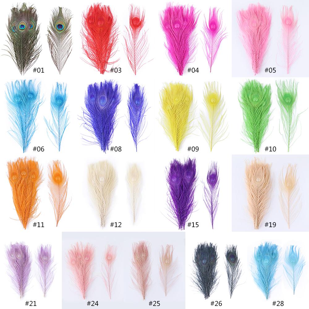 Dyed Peacock Feather 25-30cm for DIY Craft Vases Creative Hat Costume Party Wedding Carnaval Holiday Floral Decoration