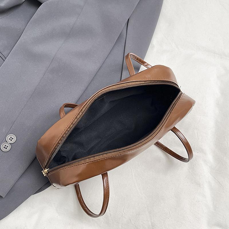New High-end Underarm Bag Vintage Style Women's Shoulder Bag PU Commuter Tote Bag Fashion Solid Color Handbag