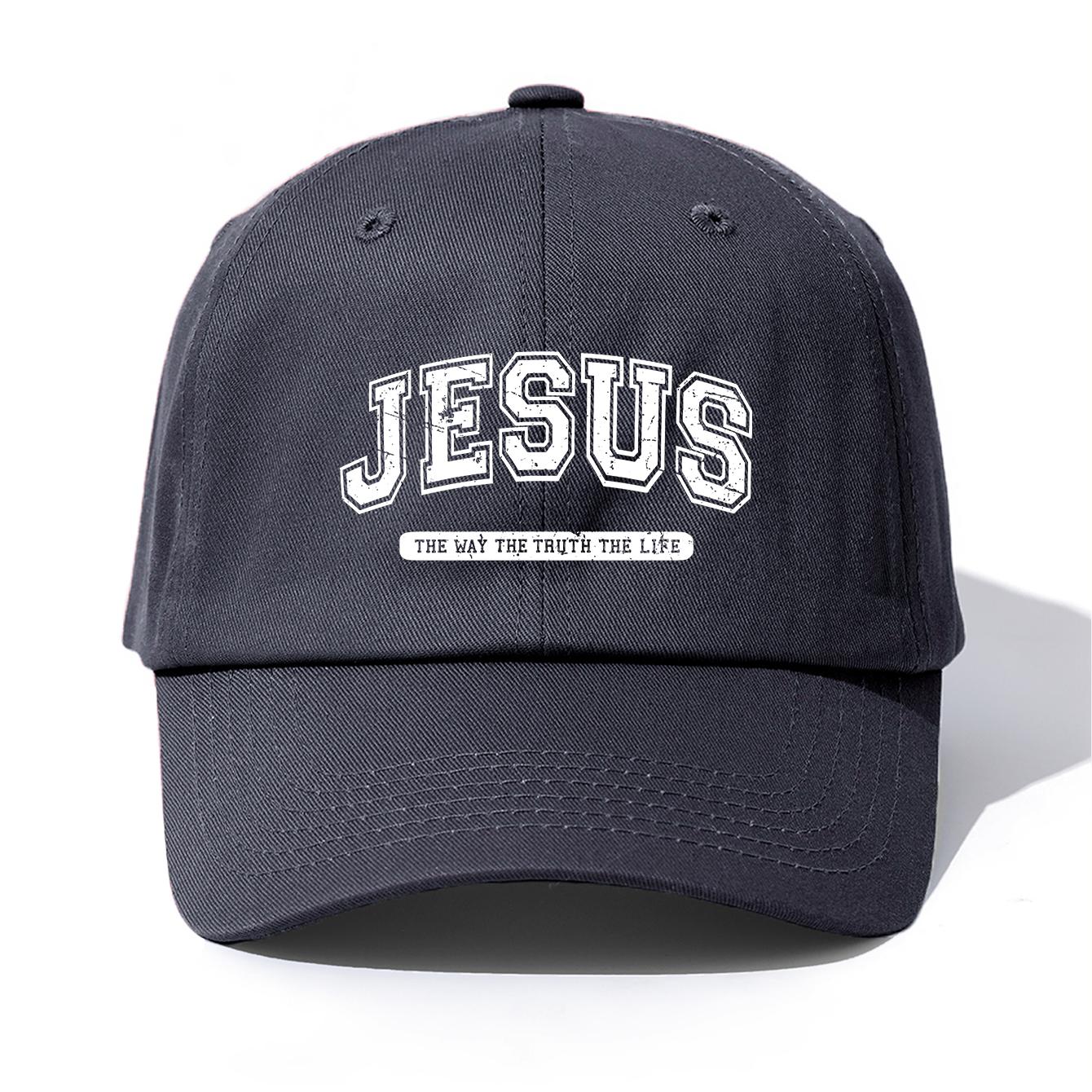 

1pc JESUS Print Baseball Cap for AdultsMinimalist Retro Style Casual Soft Adjustable Dad HatPerfect As Gift