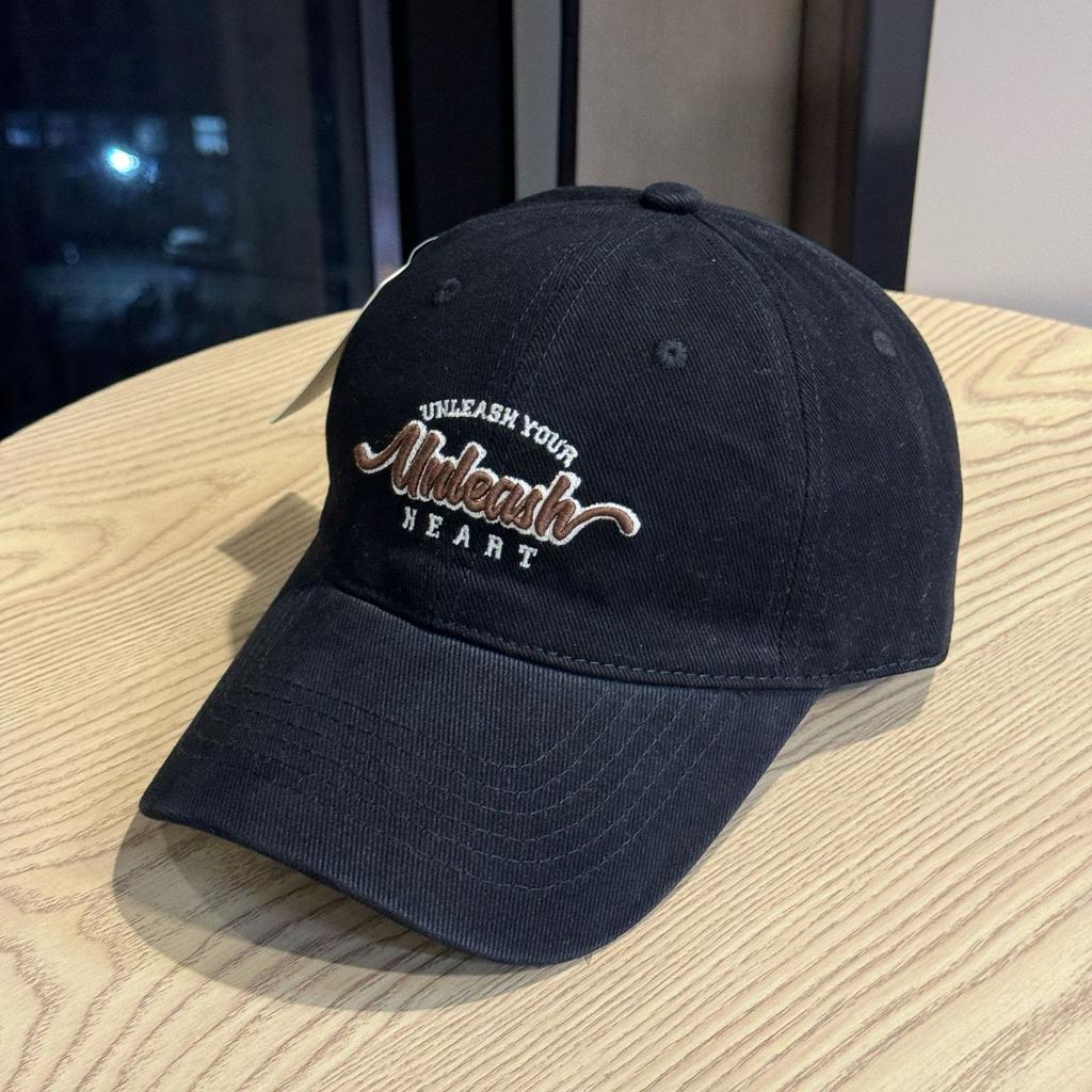 Korean Ins Letter Embroidered Spring and Autumn Baseball Cap for Women with Wide Brim Big Face Small Peaked Cap Big Head Circumference Hat