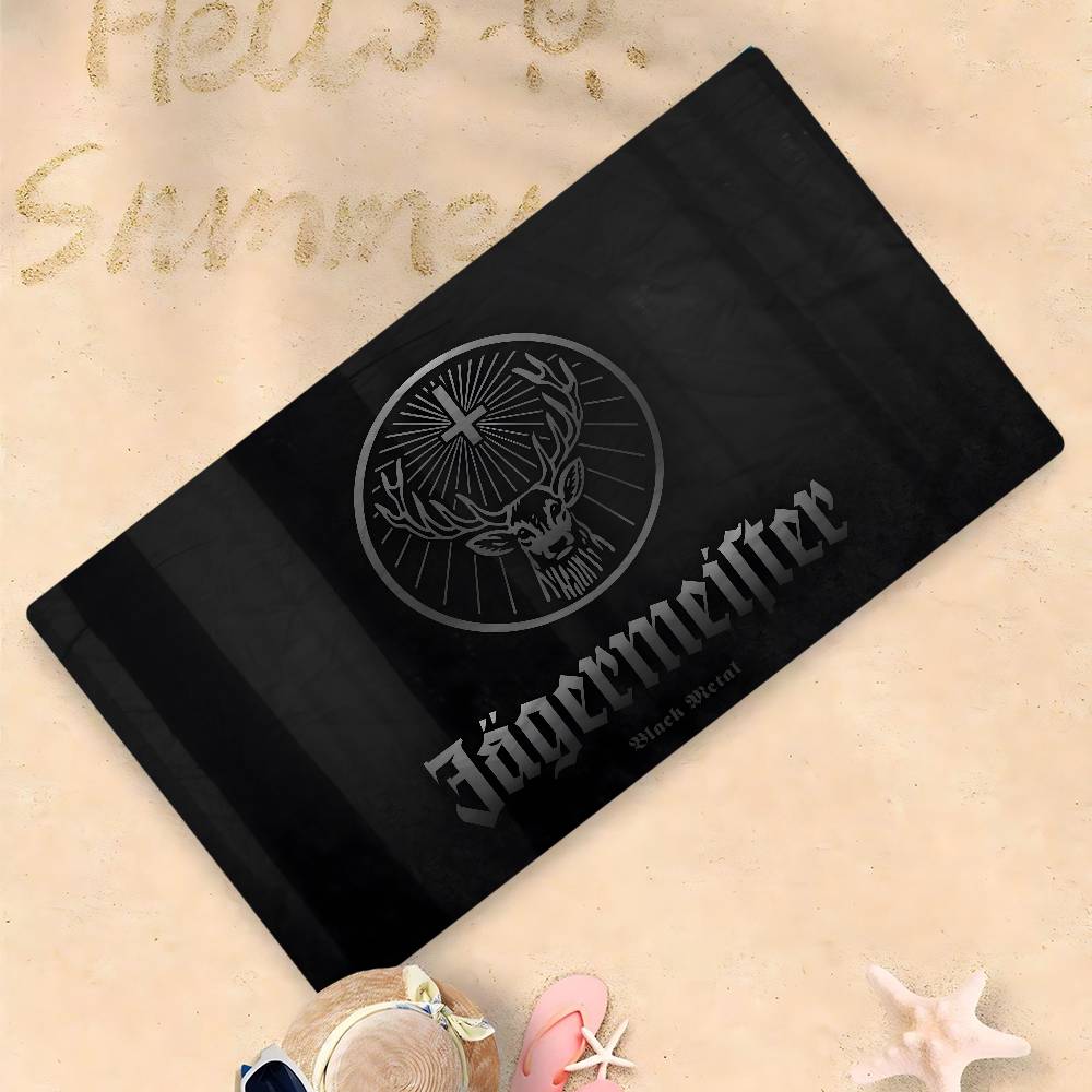 Fashion Drinks J-Jagermeister Microfiber Printed Beach Towel Mountain Climbing Yoga Beach Swimming Running Absorbent Soft Towel